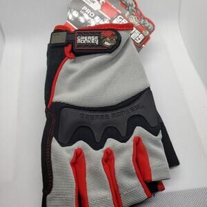 Grease Monkey Pro Fingerless All Purpose Work Gloves Workout Gloves Large